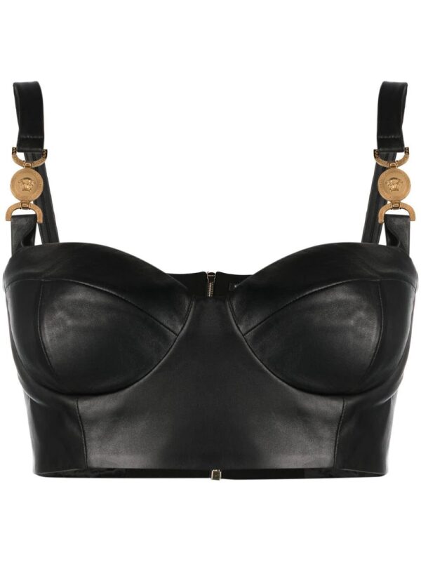 Versace  Medusa leather bralette