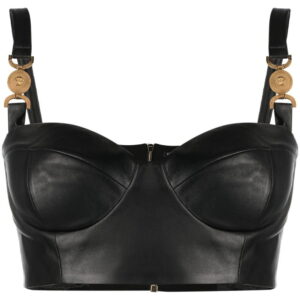 Versace  Medusa leather bralette