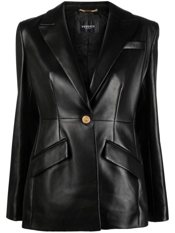 Versace  single-breasted leather blazer