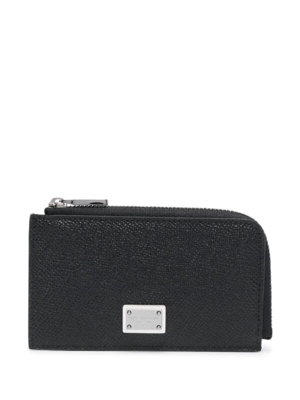 Dolce & Gabbana logo-plaque zipped leather wallet