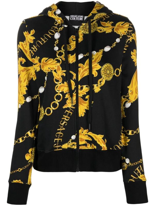 Versace Jeans Couture  Chain Couture-print cotton hoodie