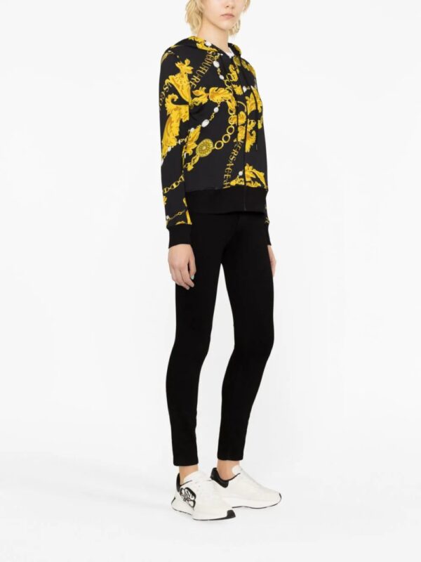 Versace Jeans Couture  Chain Couture-print cotton hoodie - Image 3