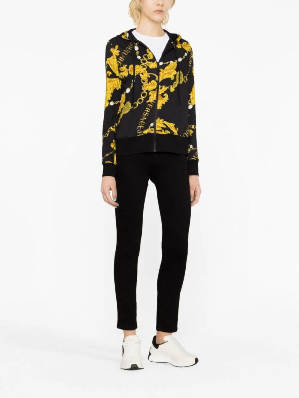 Versace Jeans Couture  Chain Couture-print cotton hoodie - Image 2