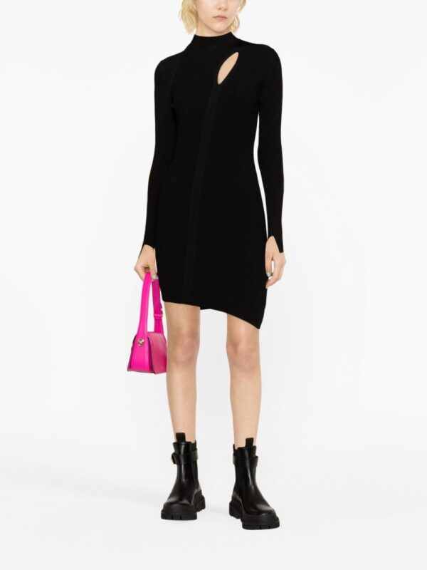 Versace ribbed-knit slashed mini dress - Image 2