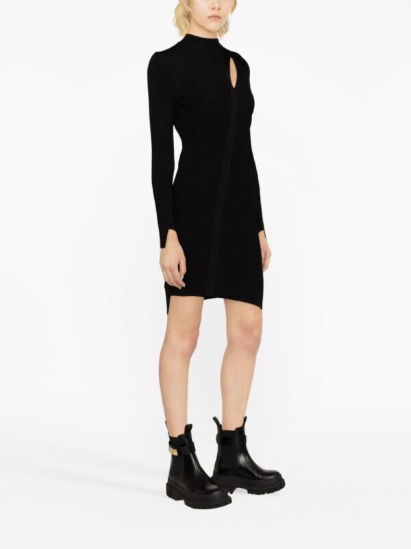 Versace ribbed-knit slashed minidress - Image 3