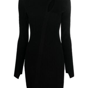 Versace ribbed-knit slashed mini dress