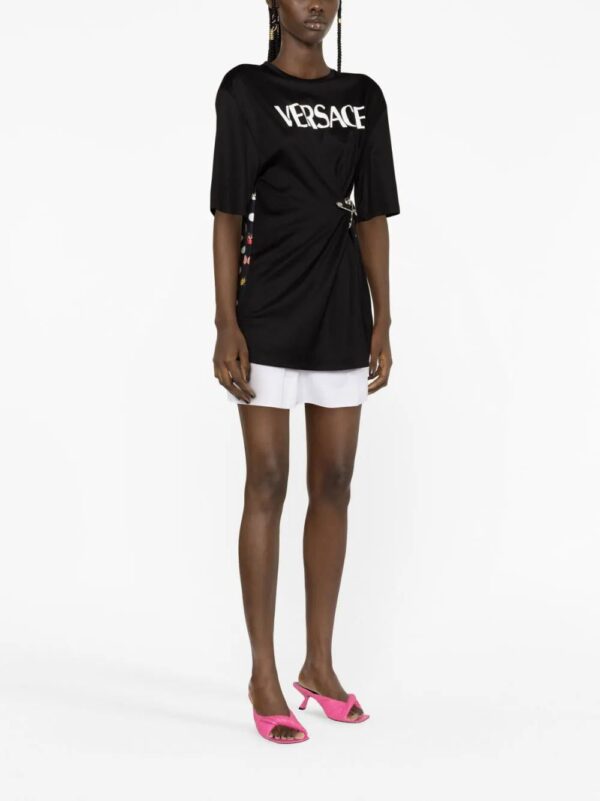 Versace  x Dua Lipa Butterfly-print safety-pin T-shirt - Image 4