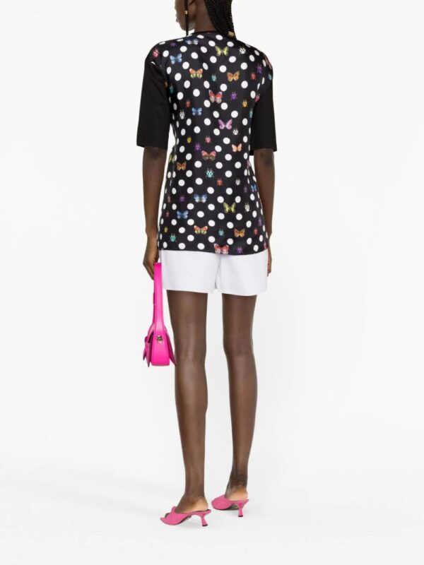 Versace  x Dua Lipa Butterfly-print safety-pin T-shirt - Image 3