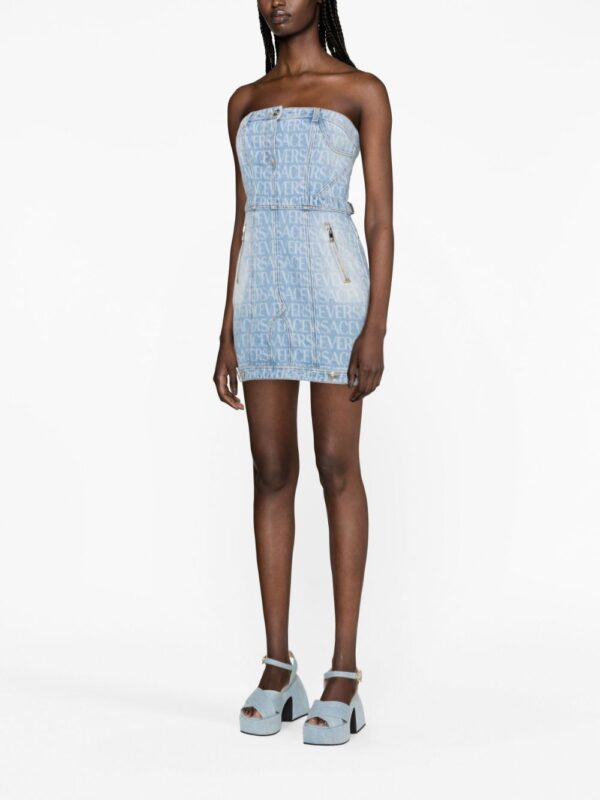 Versace  Versace Allover denim minidress - Image 2