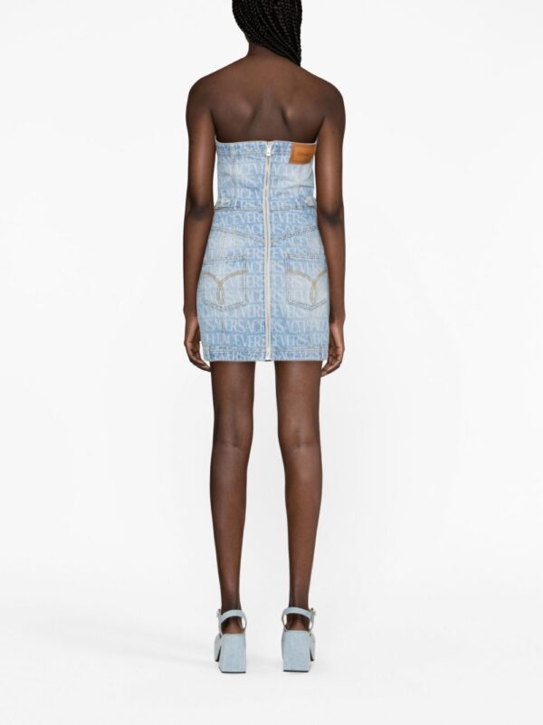 Versace Versace Allover denim minidress - Image 5