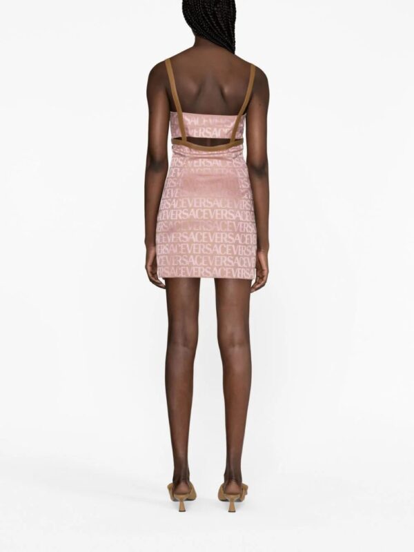 Versace  logo-jacquard cut-out minidress - Image 3