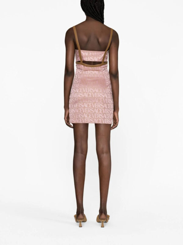 Versace  logo-jacquard cut-out minidress - Image 3