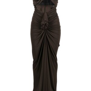 Saint Laurent cut-out bustier maxi dress