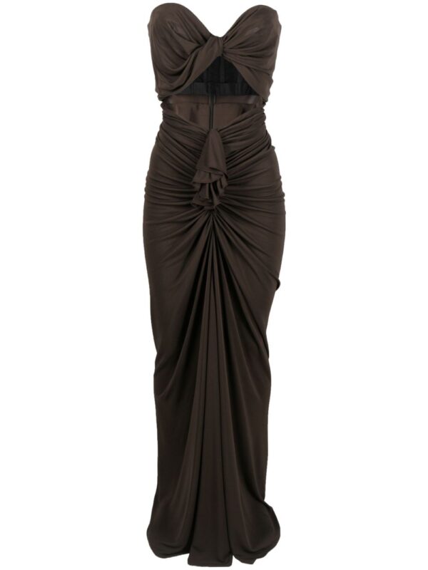 Saint Laurent cut-out bustier maxi dress