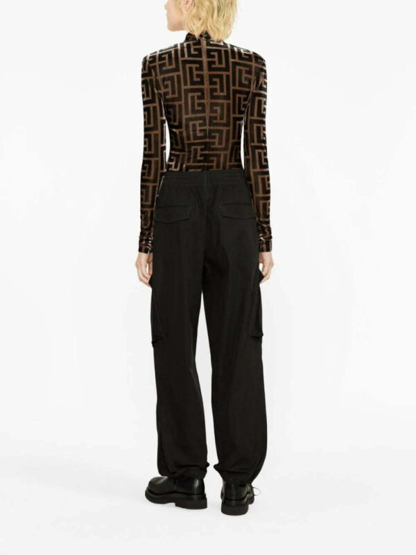 Balmain  monogram-print velvet top - Image 3