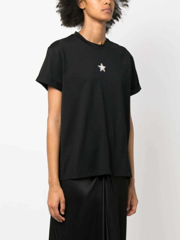 Stella McCartney  star-print faux-pearl-embellished T-shirt - Image 3