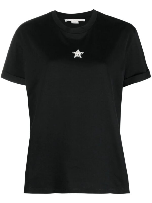 Stella McCartney  star-print faux-pearl-embellished T-shirt