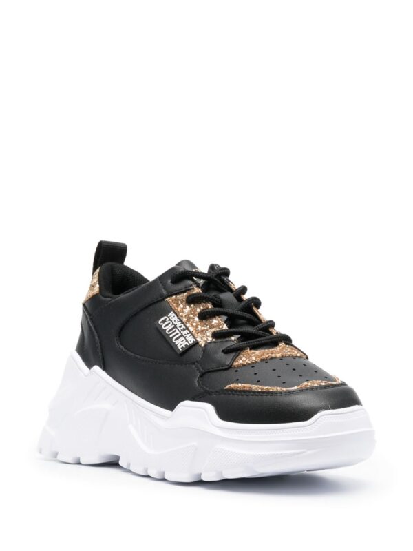 Versace Jeans Couture logo-patch glitter-detailing sneakers - Image 2