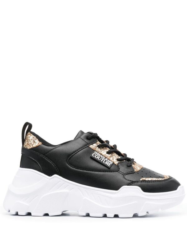 Versace Jeans Couture logo-patch glitter-detailing sneakers