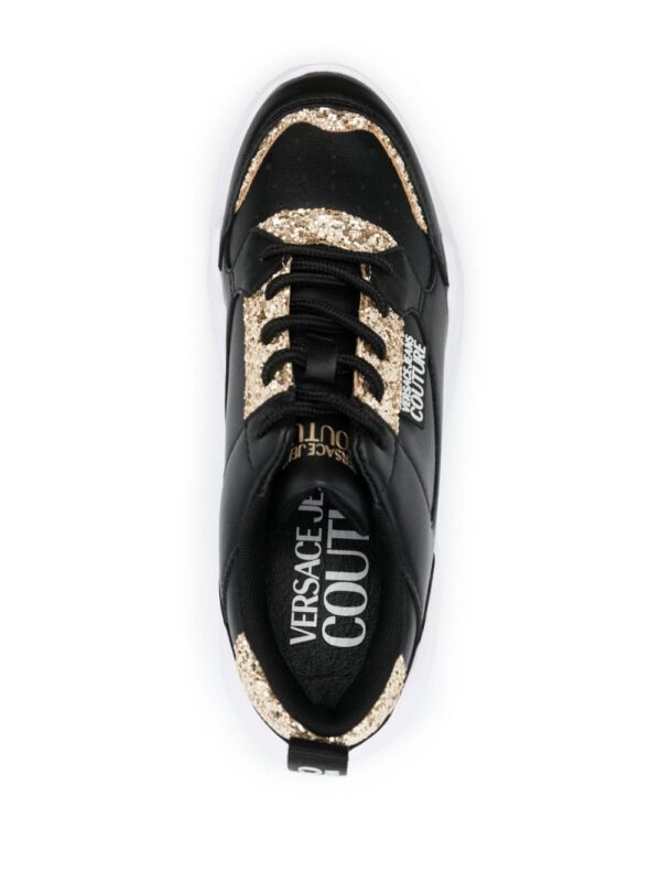 Versace Jeans Couture logo-patch glitter-detailing sneakers - Image 4