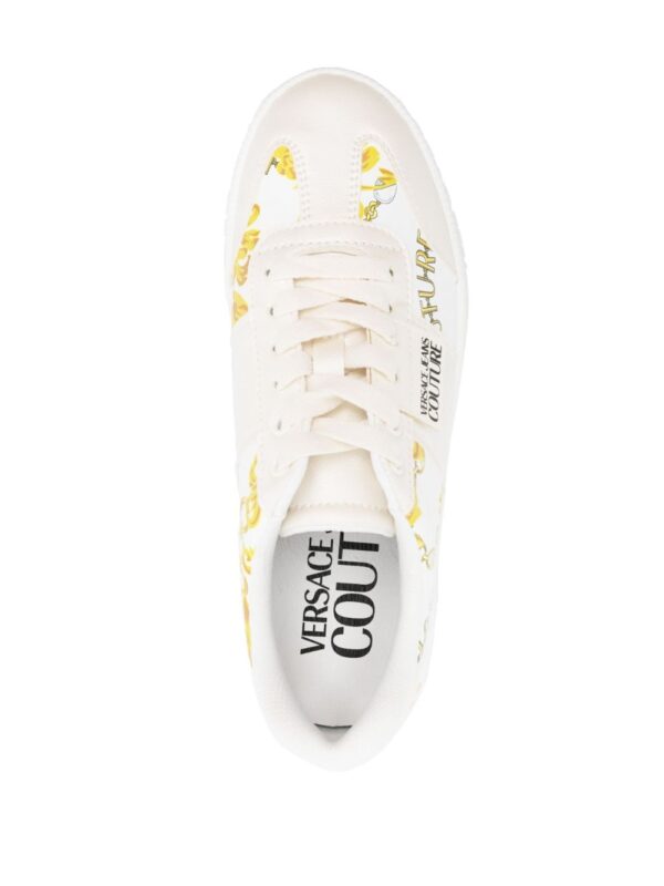 Versace Jeans Couture logo-patch round-toe sneakers - Image 4