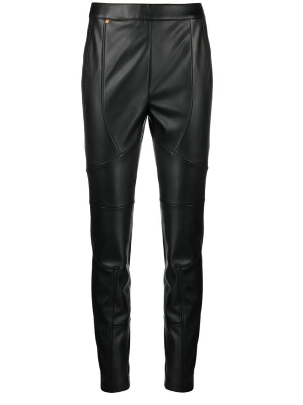 BOSS  faux-leather tapered trousers