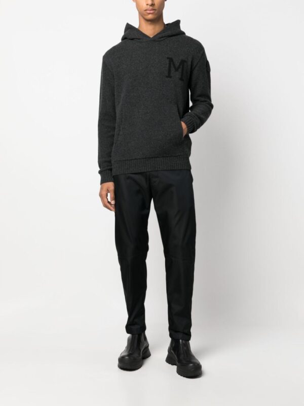 Moncler intarsia-knit felted hoodie - Image 2
