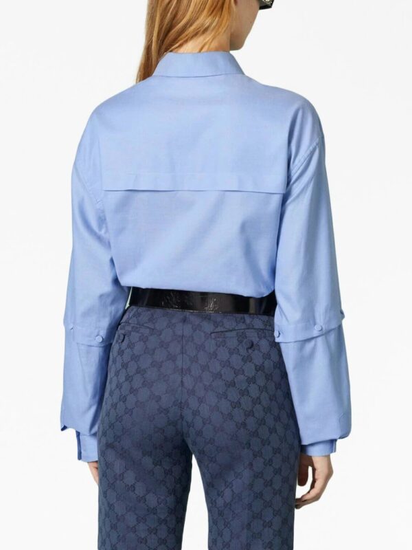 Gucci  logo-patch detachable-sleeve shirt - Image 4