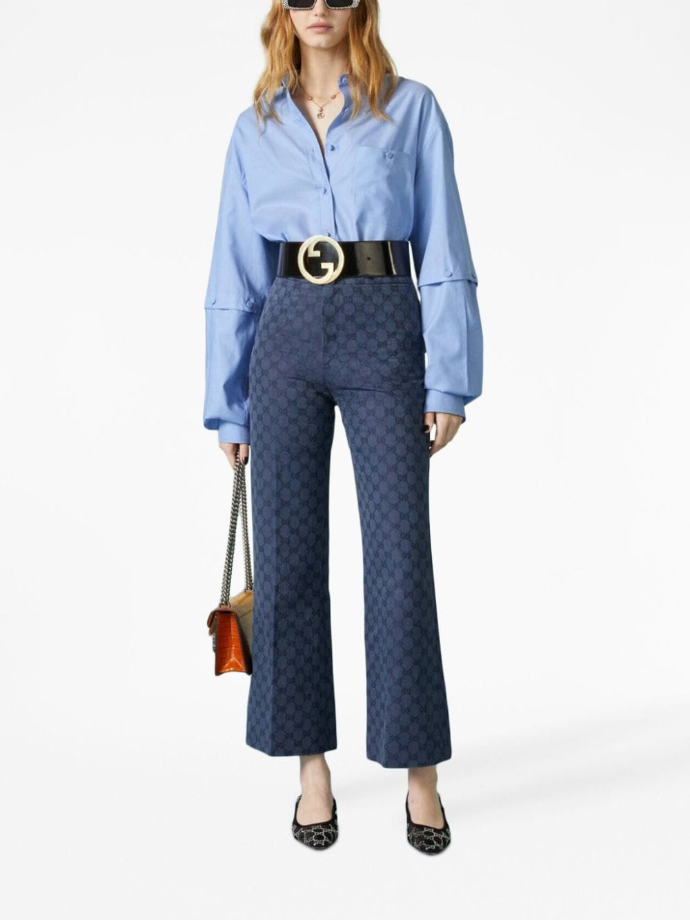 Gucci logo-patch detachable-sleeve shirt - Image 2