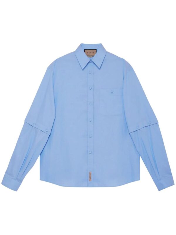 Gucci  logo-patch detachable-sleeve shirt