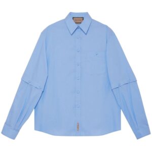 Gucci logo-patch detachable-sleeve shirt