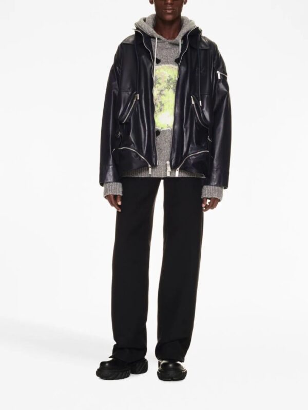 Off-White  Arrow pocket-detail leather jacket