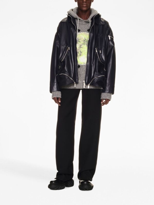 Off-White  Arrow pocket-detail leather jacket
