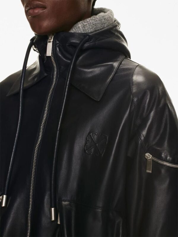 Off-White  Arrow pocket-detail leather jacket - Image 4