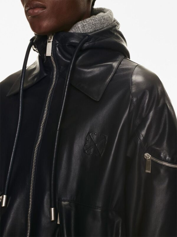 Off-White  Arrow pocket-detail leather jacket - Image 4