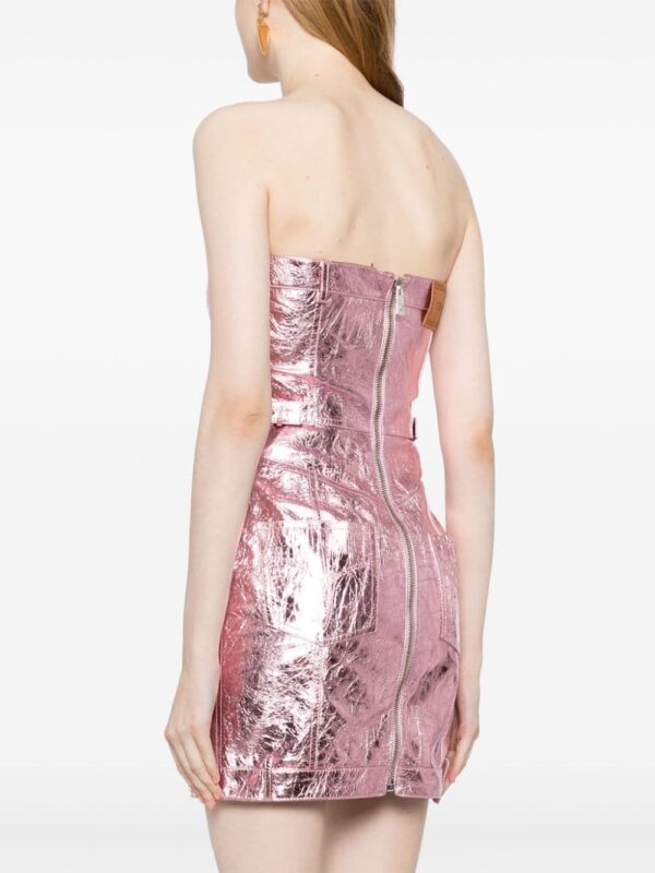 Versace x Dua Lipa crinkled-leather minidress - Image 4
