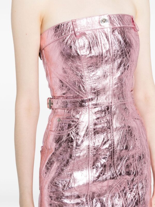 Versace x Dua Lipa crinkled-leather minidress - Image 5