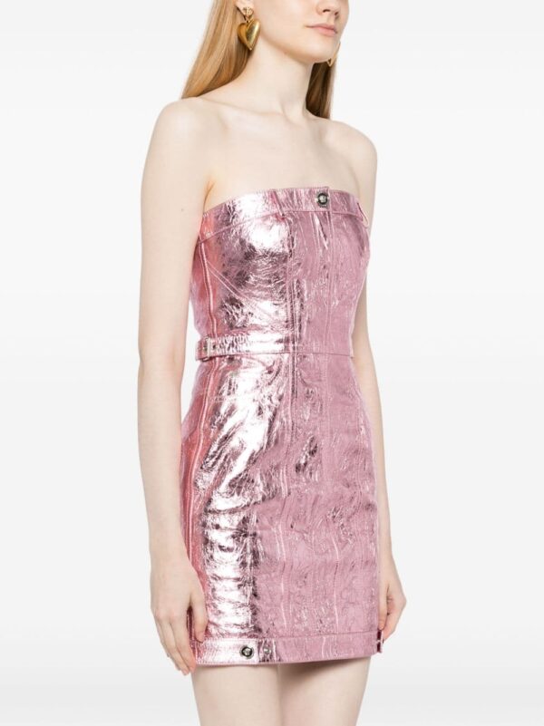 Versace x Dua Lipa crinkled-leather minidress - Image 3