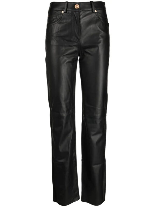 Versace  Medusa-hardware leather trousers