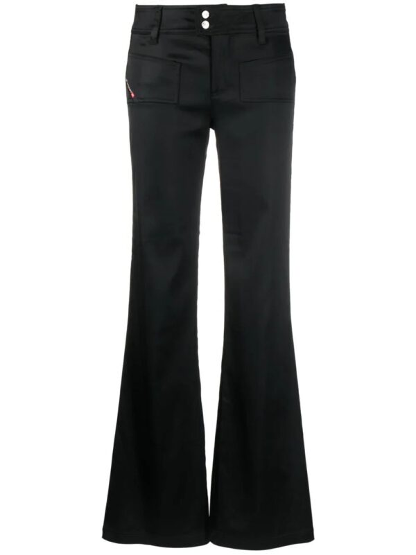 Diesel  low-rise flared satin trousers
