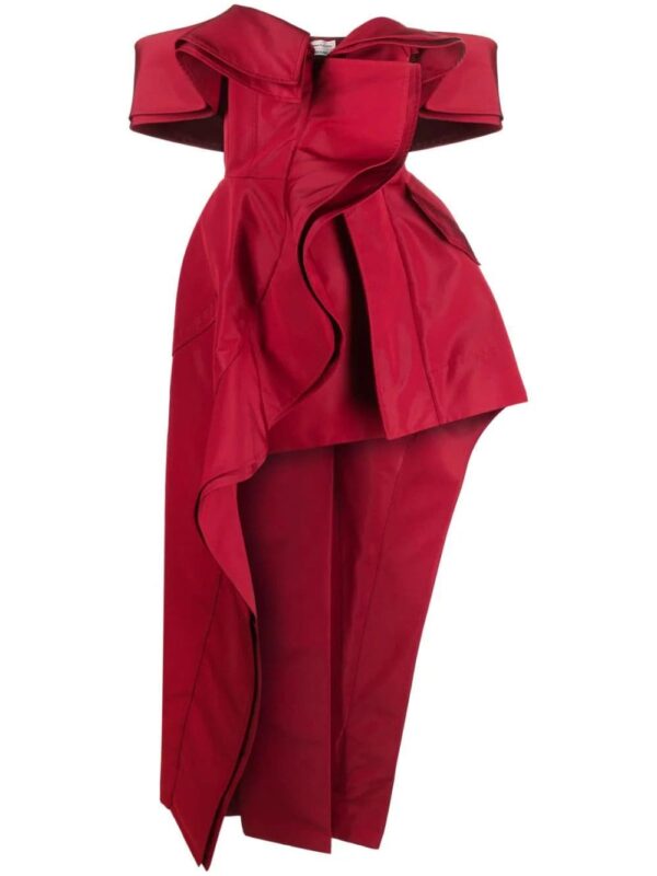 Alexander McQueen  off-shoulder ruffled minidress
