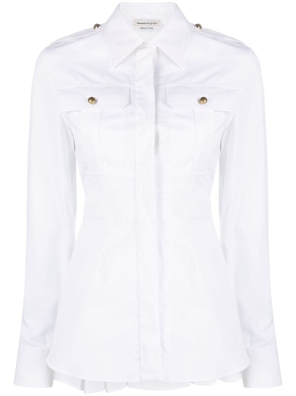 Alexander McQueen  box-pleat cotton shirt