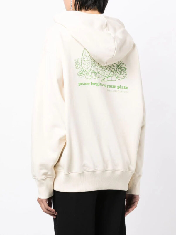 Stella McCartney  slogan-print drawstring cotton hoodie - Image 4