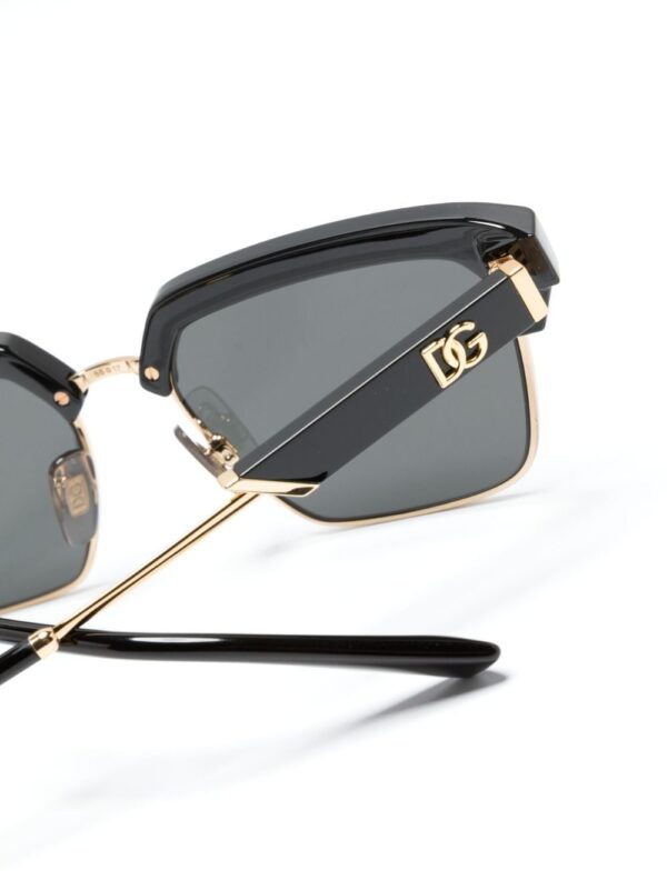 Dolce & Gabbana Eyewear logo-plaque half-rim sunglasses - Image 3