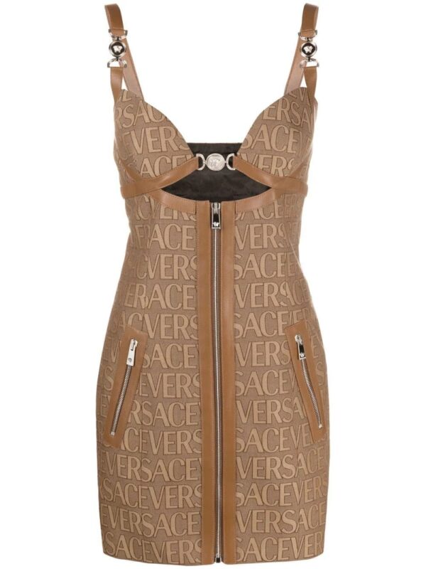 Versace  Allover cut-out jacquard minidress