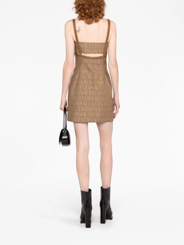 Versace  Allover cut-out jacquard minidress - Image 4