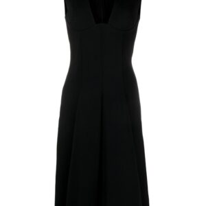 Versace box-pleat sleeveless midi dress