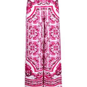 Dolce & Gabbana  Majolica-print wide-leg trousers