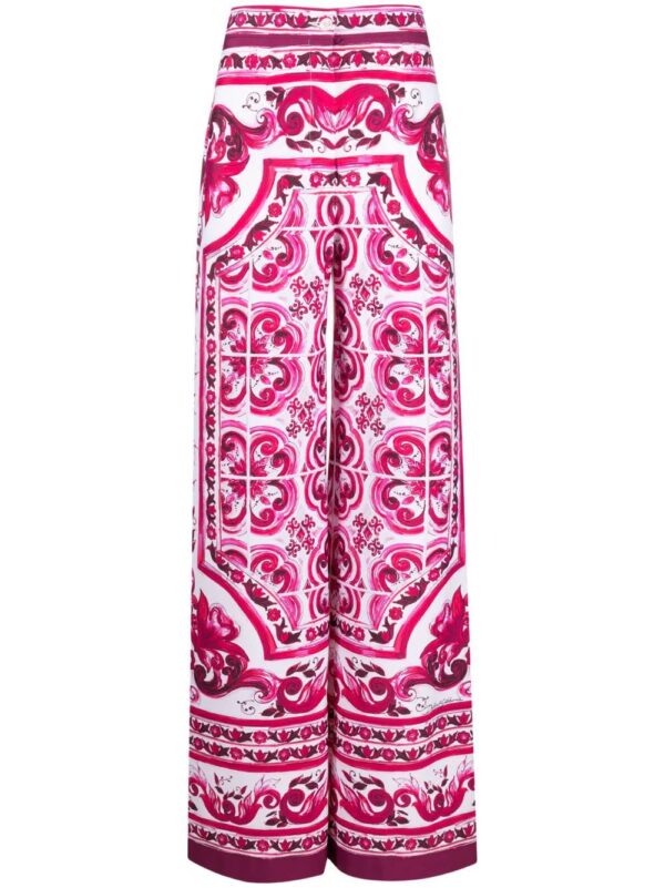 Dolce & Gabbana  Majolica-print wide-leg trousers