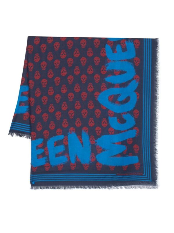 Alexander McQueen  McQueen Graffiti printed frayed scarf